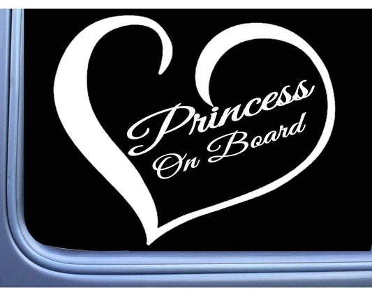 Heart Princess on Board Vinyl Decal – 6 Inch