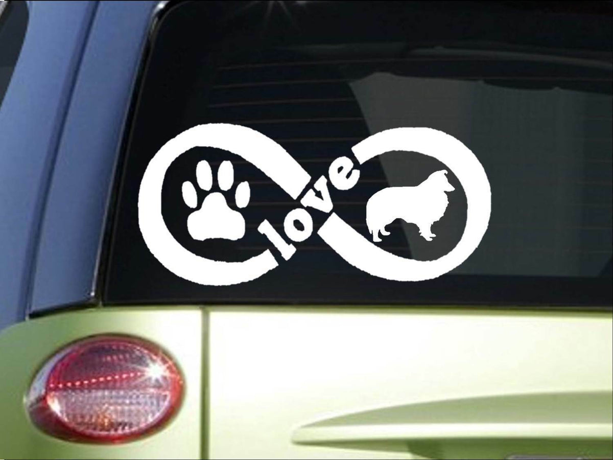 Sheltie Shetland Sheepdog Infinity Vinyl Decal – 8.5 Inch