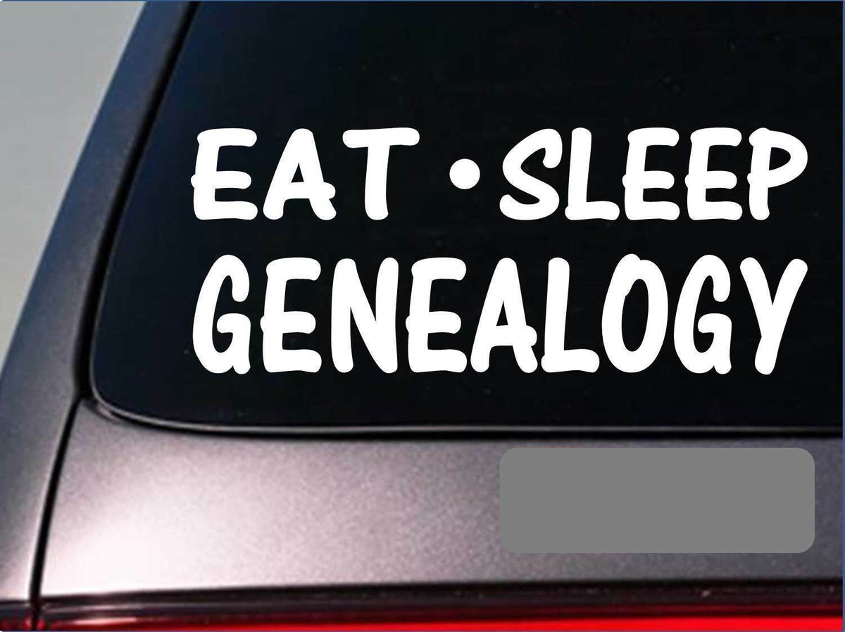 Eat Sleep Genealogy Vinyl Decal – 8 Inch