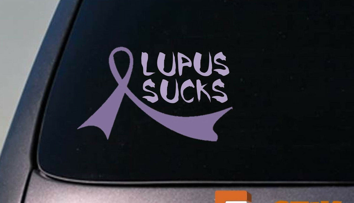Lupus Sucks Ribbon Vinyl Decal – 6 Inch