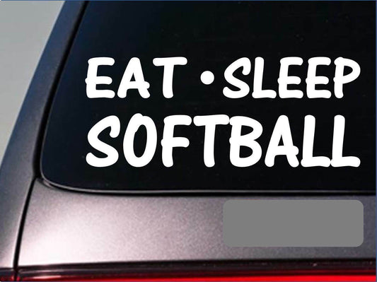 Eat Sleep Softball Vinyl Decal – 8 Inch