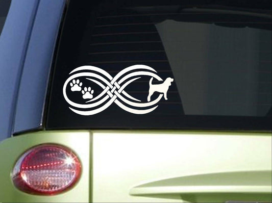 Tribal Beagle Hound Infinity Sitcker Wide Vinyl Decal – 8.5 Inch