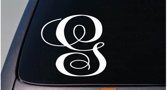 Letter G Monogram Vinyl Decal – 6 Inch