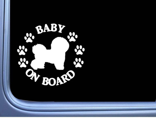 Baby on Board Bichon Vinyl Decal – 6 Inch