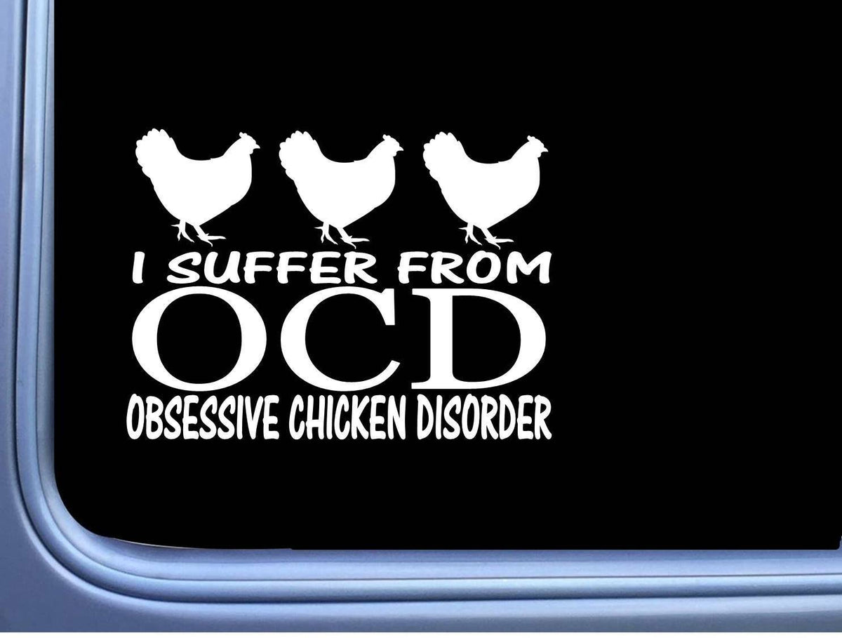 Ocd Chicken Disorder Vinyl Decal – 6 Inch