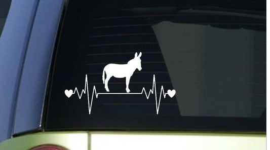 Donkey Heartbeat Lifeline Wide Vinyl Decal – 8 Inch