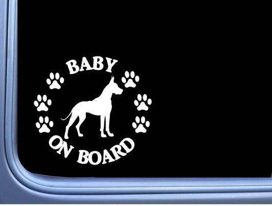 Baby on Board Great Dane Cropped Vinyl Decal – 6 Inch