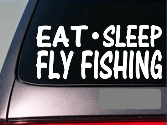 Eat Sleep Fly Fishing Vinyl Decal – 8 Inch