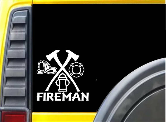 Fireman Vinyl Decal – 6 Inch