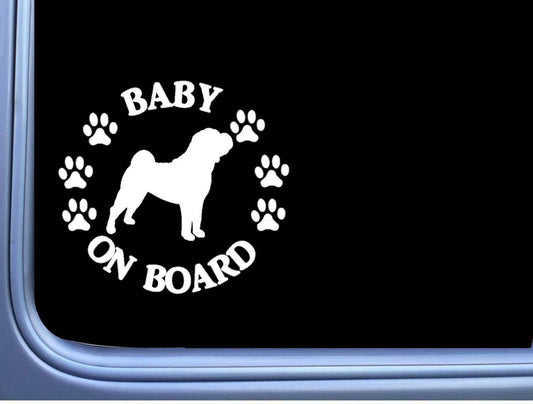 Baby on Board Shar Pei Vinyl Decal – 6 Inch
