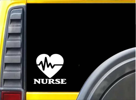 Nurse Lifeline Heart Vinyl Decal – 6 Inch