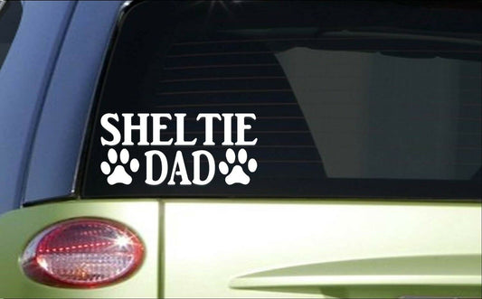 Sheltie Dad Vinyl Decal – 8 Inch