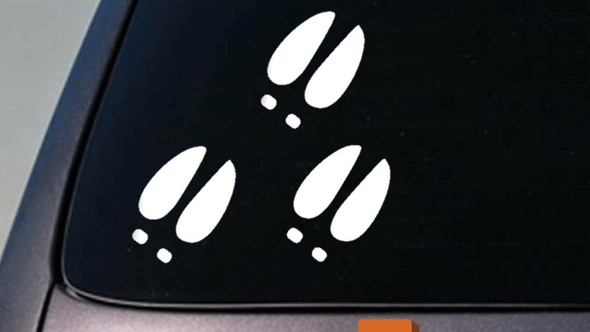 Deer Footprint 4X Vinyl Decal – 3.5 Inch