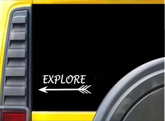 Explore Arrow Vinyl Decal – 8 Inch