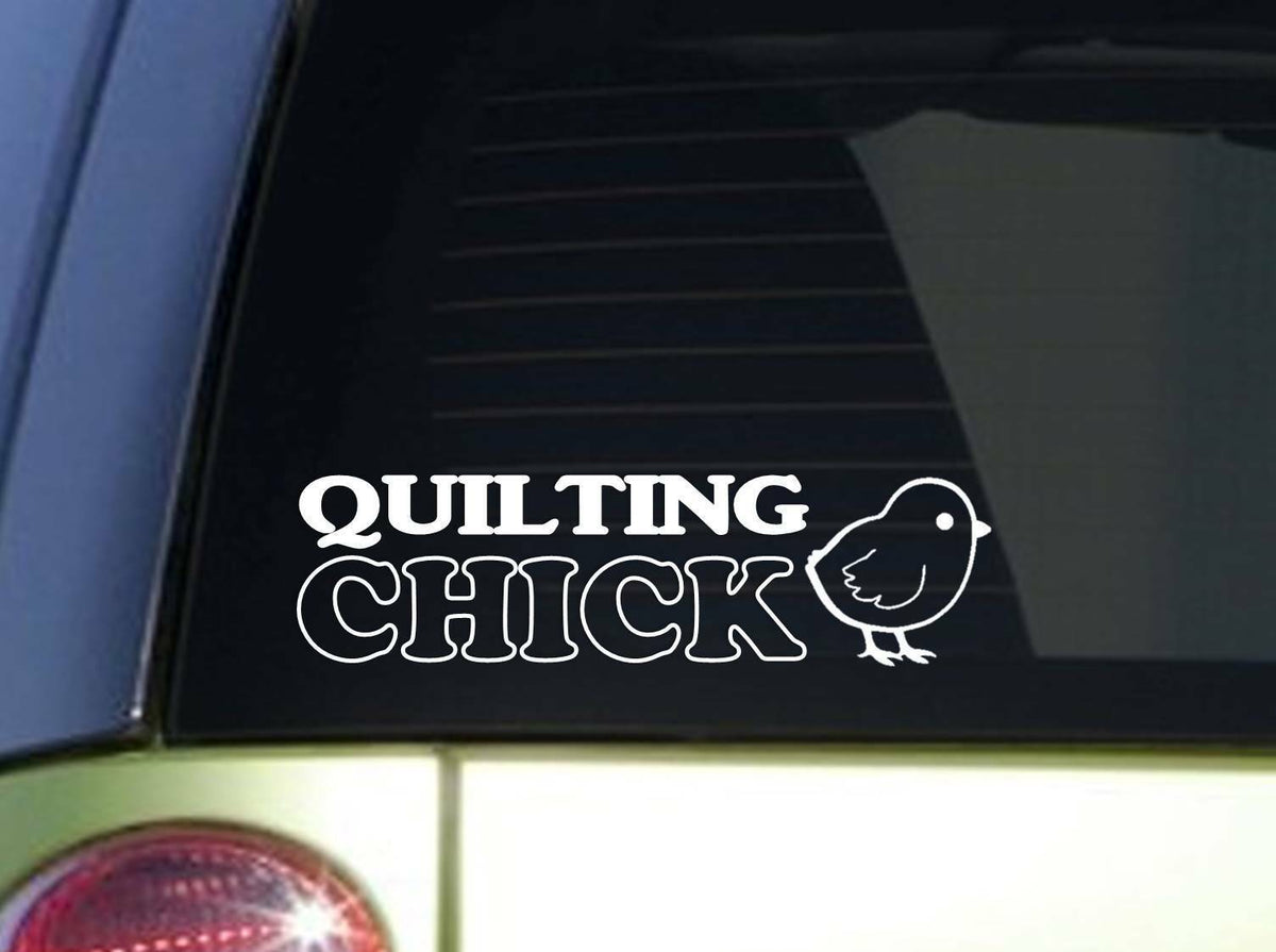 Quilting Chick Wide Vinyl Decal – 8 Inch