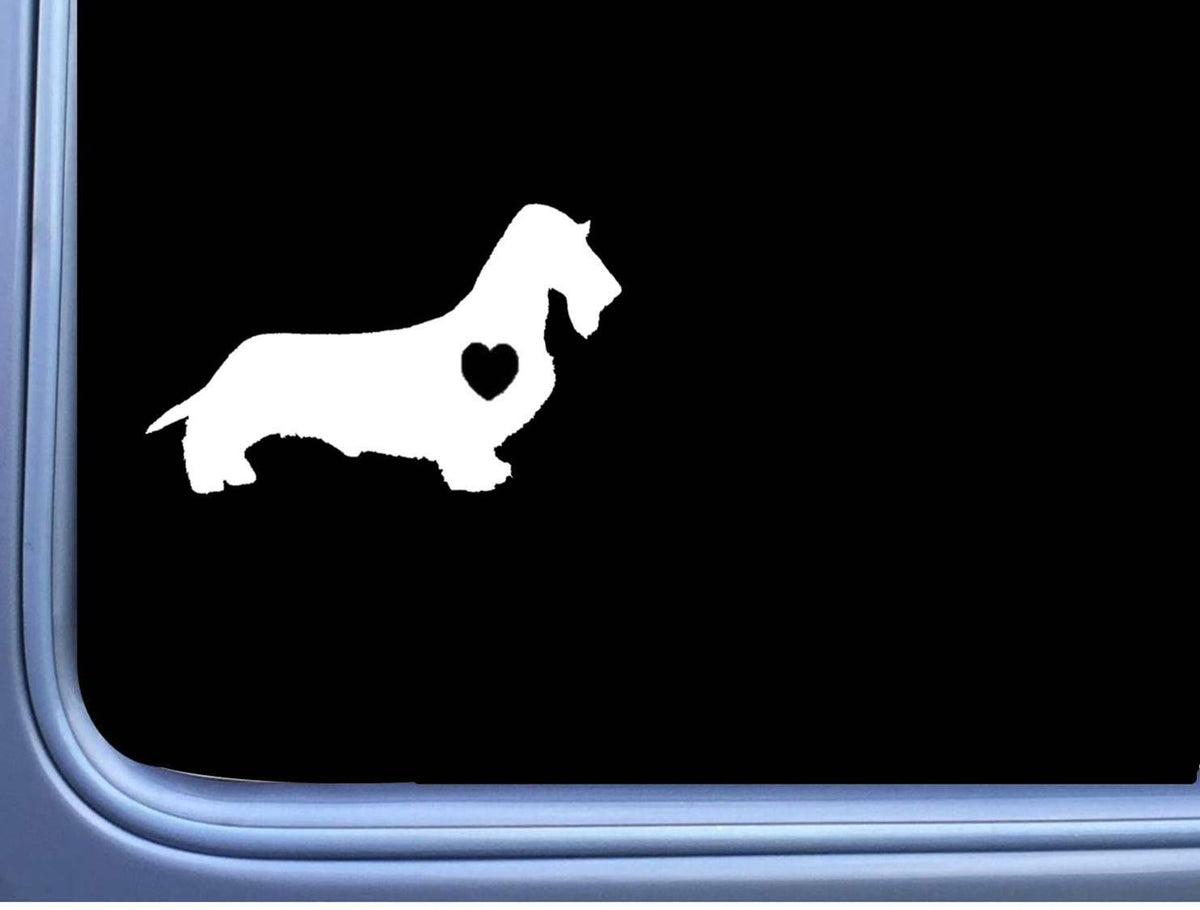 Wirehaired Dachshund Lil Heart Vinyl Decal – 8 Inch