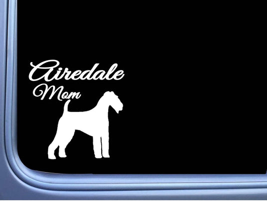 Airedale Mom Wide Vinyl Decal – 6 Inch