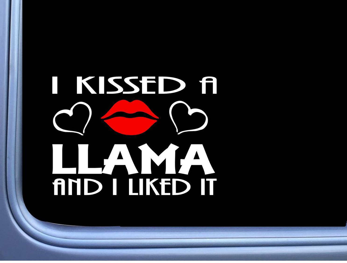 Llama Kissed Alpaca Kria Vinyl Decal – 8 Inch