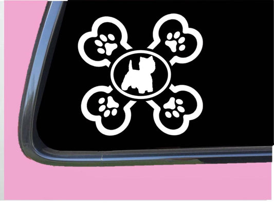 Westie Crossbone Dog Vinyl Decal – 6 Inch