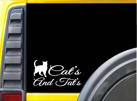 Cats and Tats Paw Tattoo Vinyl Decal – 8 Inch