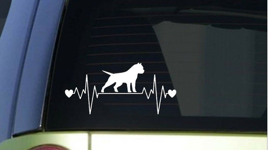 American Bully Heartbeat Lifeline Wide Vinyl Decal – 8 Inch