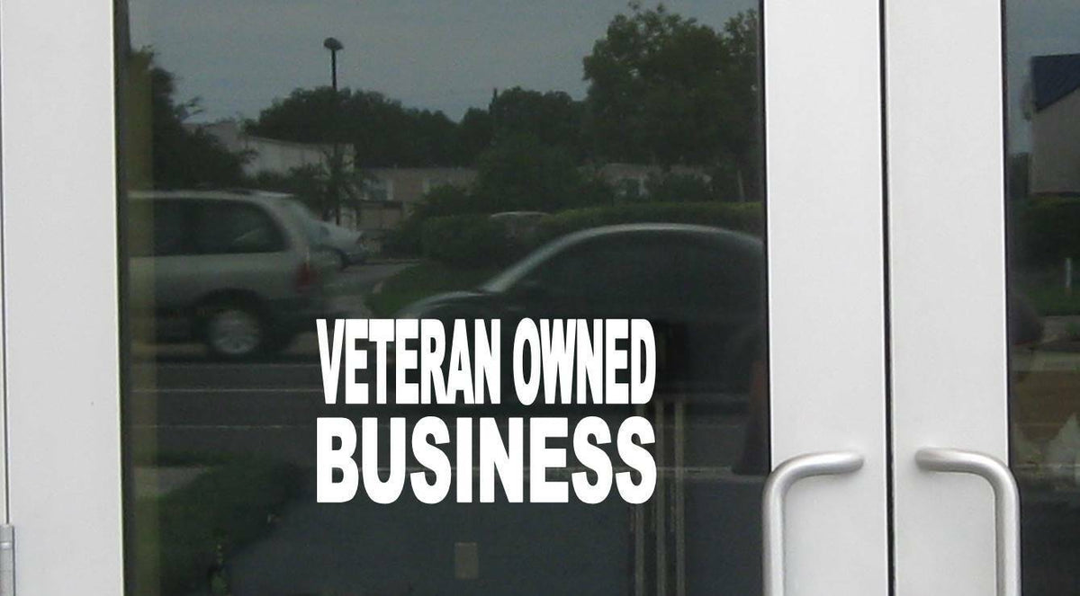 Veteran Owned Business Wide Vinyl Decal – 8 Inch