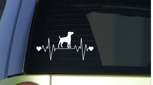 Jack Russell Terrier Heartbeat Lifeline Wide Vinyl Decal – 8 Inch
