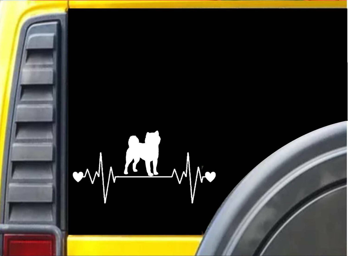 Shiba Inu Lifeline Dog Heartbeat Vinyl Decal – 8 Inch