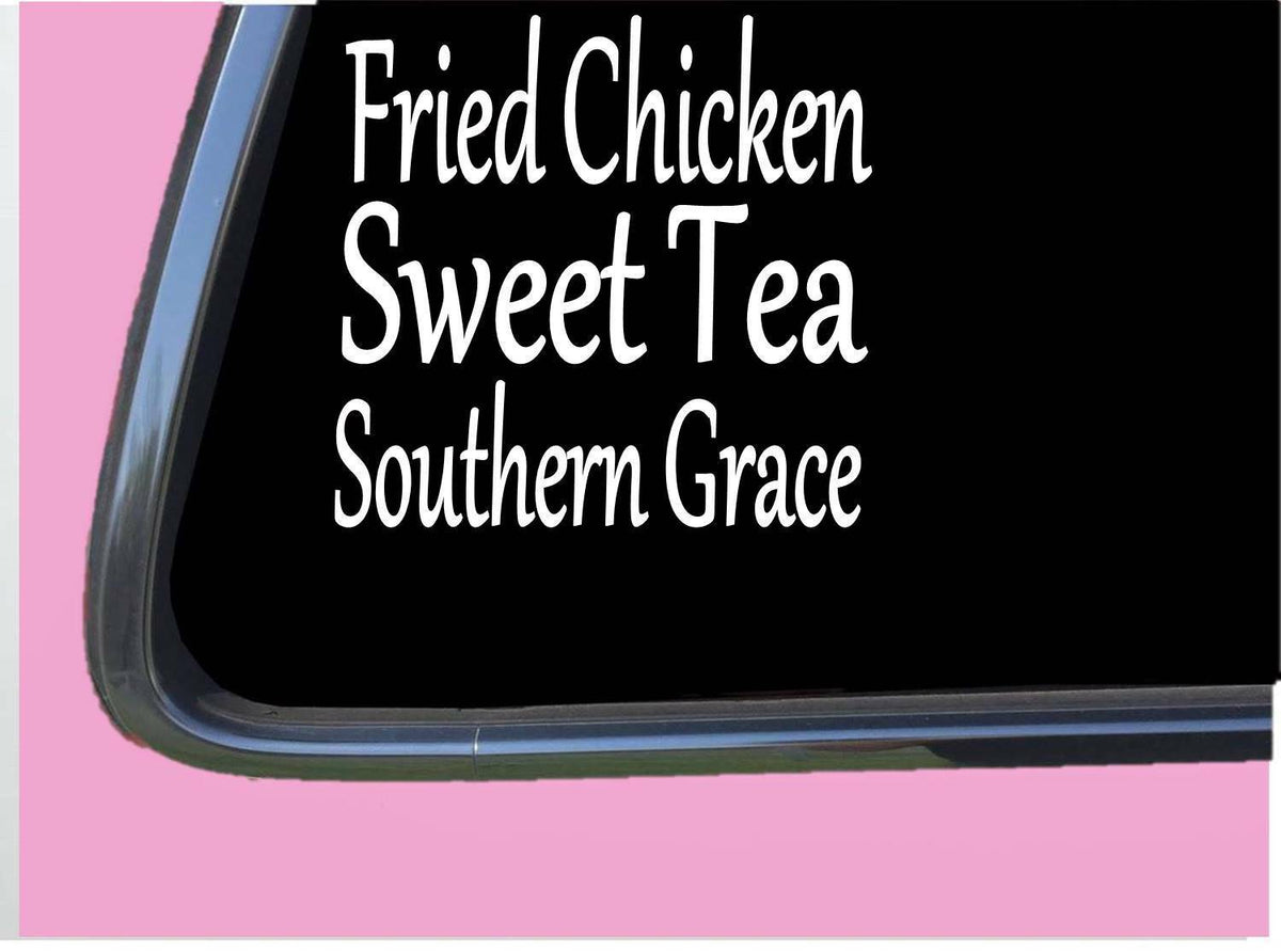 Fried Chicken Sweet Tea Southern Grace Vinyl Decal – 6 Inch