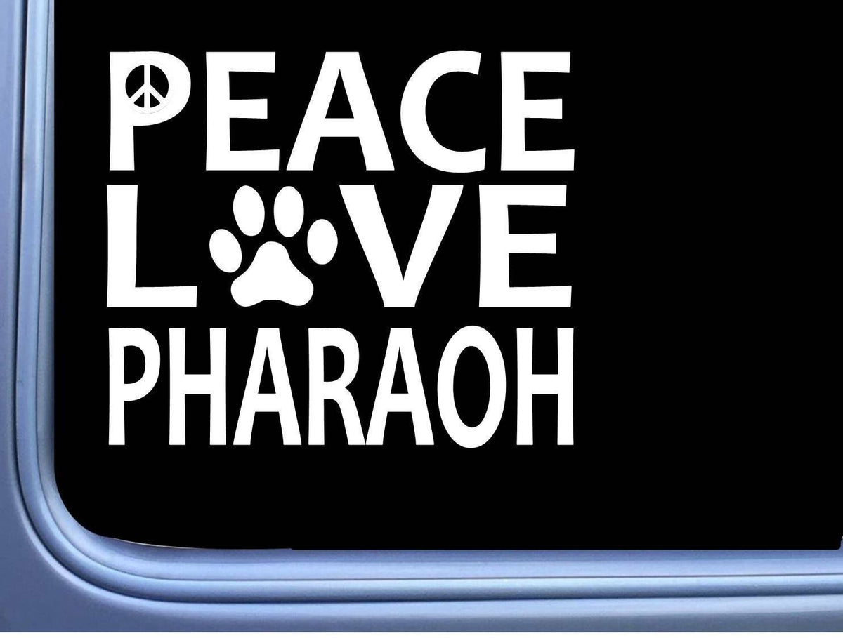 Pharaoh Hound Peace Love Dog Vinyl Decal – 6 Inch