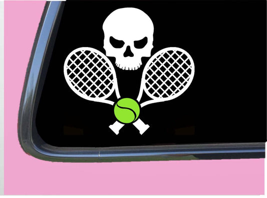 Tennis Skull Boy Vinyl Decal – 6 Inch