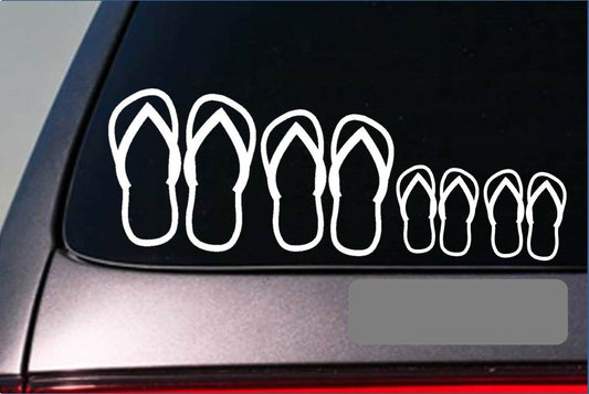 Flip Flop Family Beach Flip Flops Shoes Swimwear Bikini Bra Swimmies Vinyl Decal – 8 Inch