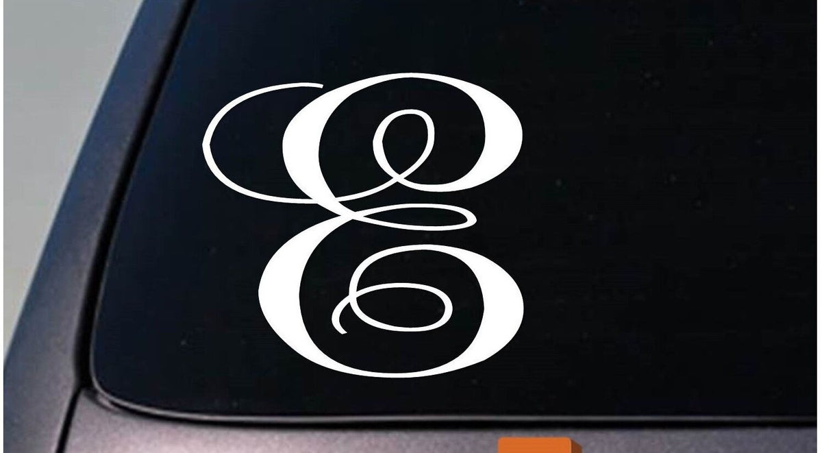 Letter E Monogram Vinyl Decal – 6 Inch