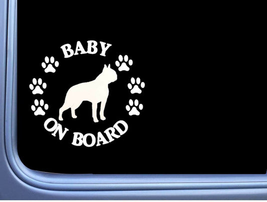 Baby on Board Boston Terrier Vinyl Decal – 6 Inch
