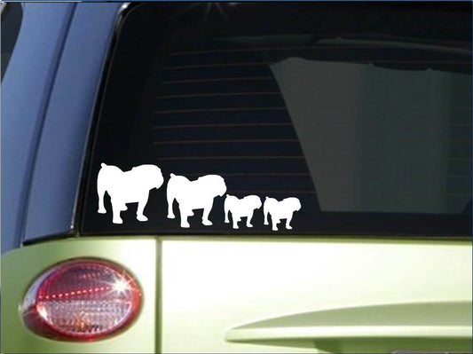 Bulldog Family Vinyl Decal – 8.5 Inch
