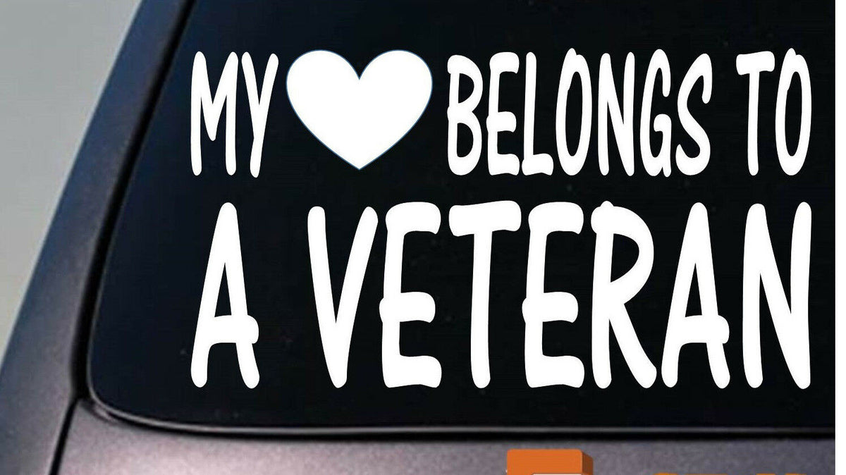 My Heart Belongs to a Veteran Vinyl Decal