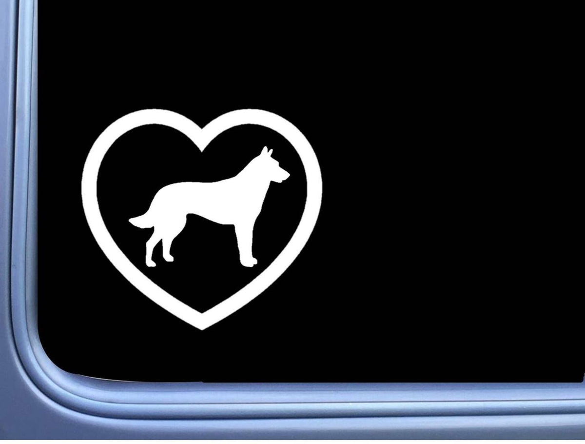 Dutch Shepherd Big Heart Vinyl Decal – 6 Inch