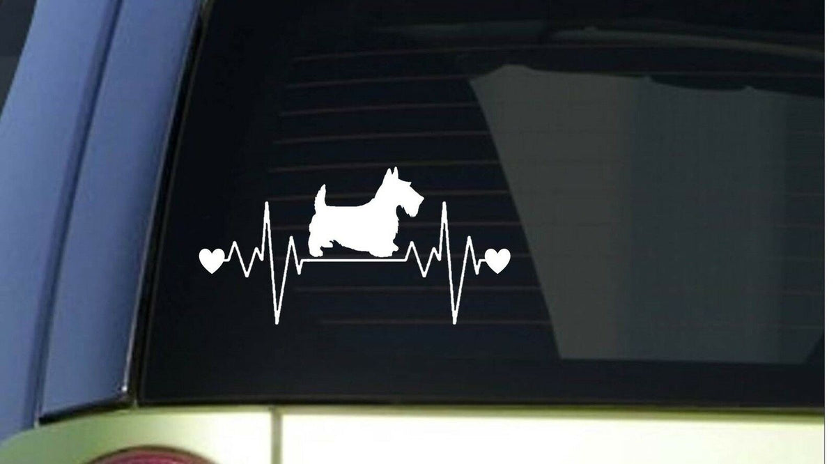 Scottie Scotty Heartbeat Lifeline Wide Vinyl Decal – 8 Inch