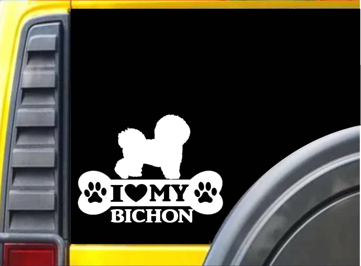 Bichon Frise Bone Vinyl Decal – 8 Inch