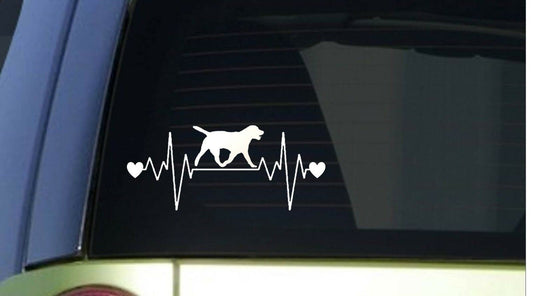 Labrador Heartbeat Lifeline Wide Vinyl Decal – 8 Inch