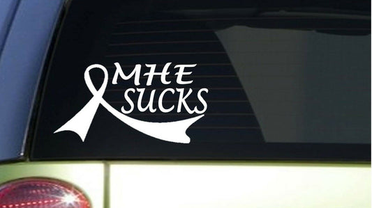 Mhe Sucks White Vinyl Decal – 8.5 Inch