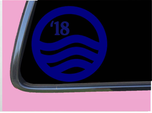 Blue Wave Circle 2018 Vote Blue Vinyl Decal – 6 Inch