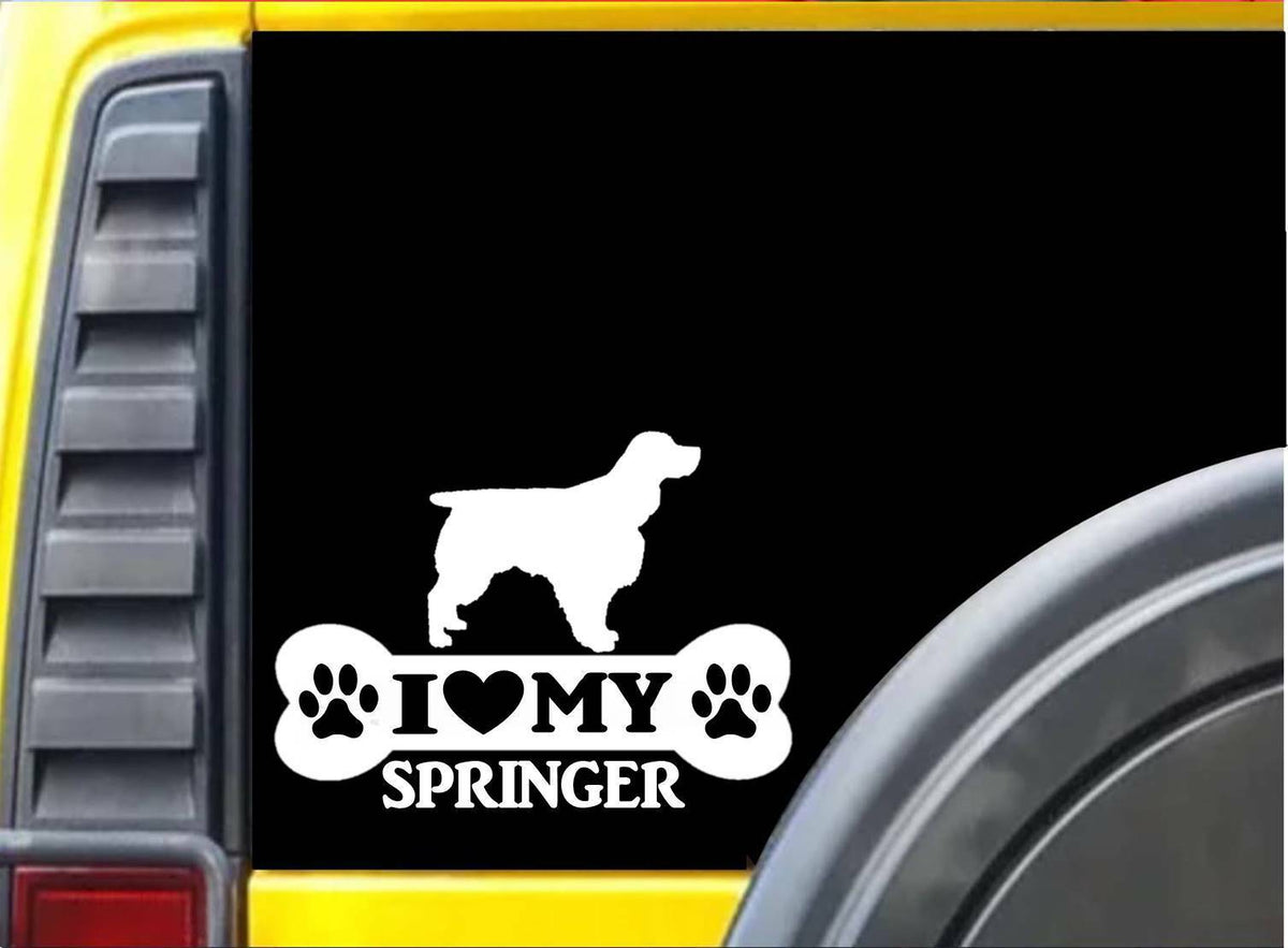Springer Spaniel Bone Vinyl Decal – 8 Inch