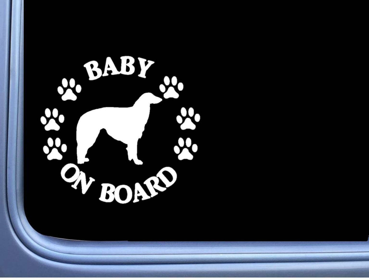 Baby on Board Borzoi Vinyl Decal – 6 Inch