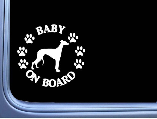Baby on Board Greyhound Vinyl Decal – 6 Inch