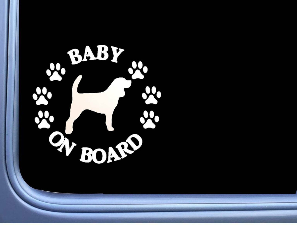 Baby on Board Beagle Hound Vinyl Decal – 6 Inch
