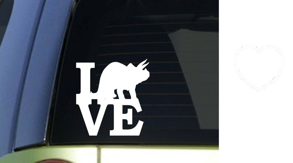 Triceratops Love Vinyl Decal – 6 Inch