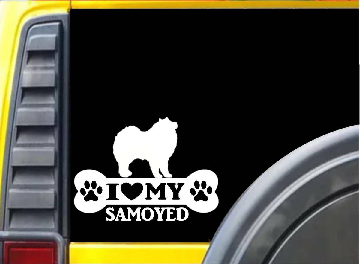 Samoyed Bone Vinyl Decal – 8 Inch