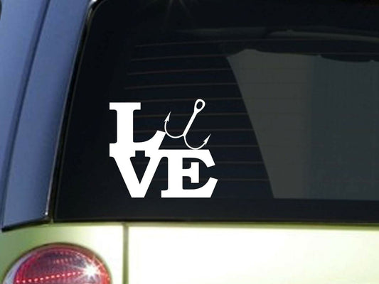 Fishing Love Vinyl Decal – 6 Inch