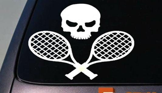 Tennis Skull Vinyl Decal – 6 Inch